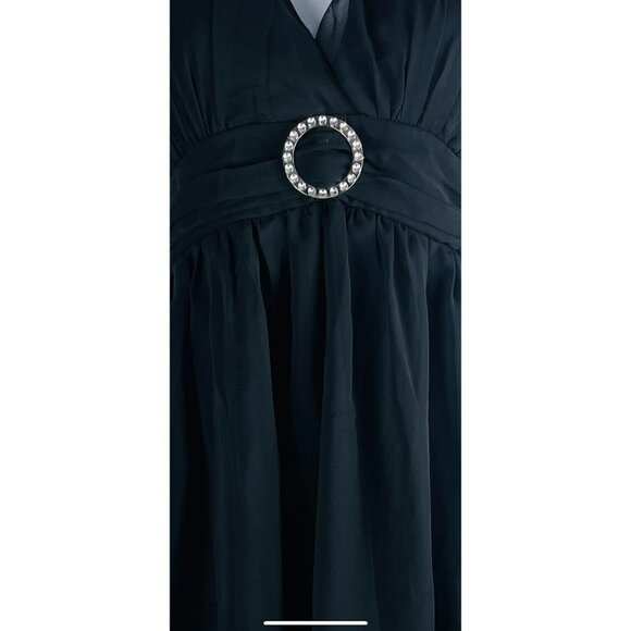 JOHNNY Martin Black Chiffon Halter Dress Size 7 - Picture 3 of 7